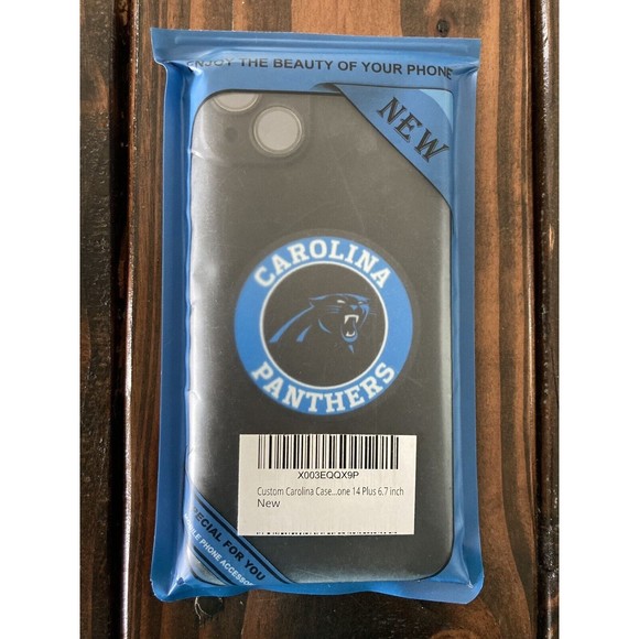 Carolina Panthers iPhone Cover iPhone 14 PLUS 6.7 Inch CASE Black New Custom - Picture 8 of 11